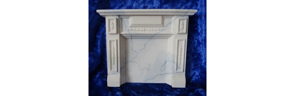 dollshouse miniature marble effect resin fireplace 9